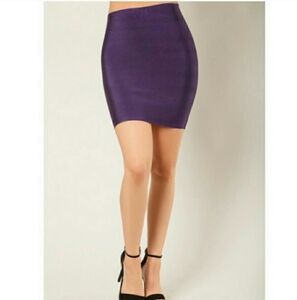 WoW Couture Bandage Style Bodycon Mini Skirt in Uva Purple
